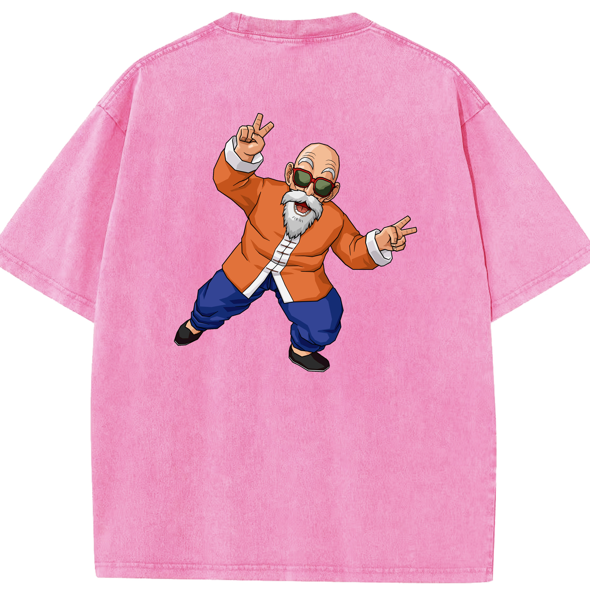 （画像用） ドラゴンボール 亀仙人（かめせんにん） DRAGON BALL Master Roshi Kame Sennin 綿100% ヴィンテージ風 半袖Tシャツ（背面プリント）